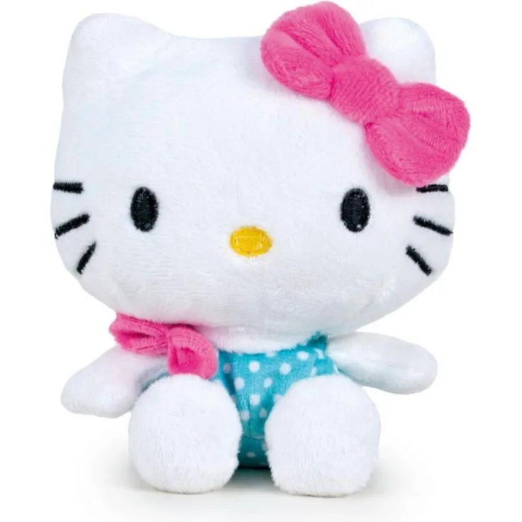 Tinisu Hello Kitty Kuscheltier, 12 cm Plüschfigur aus weichem Stoff, detailgetreu verarbeitet