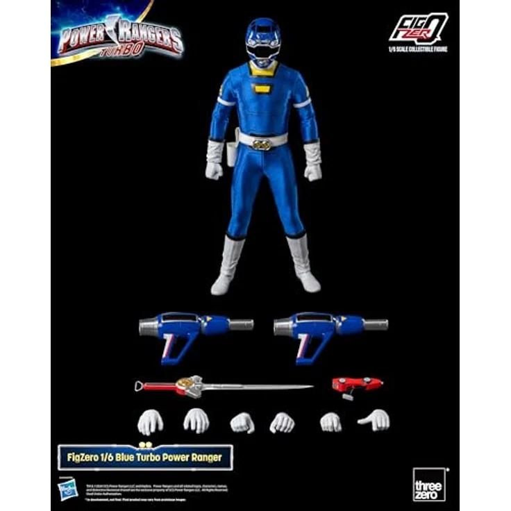 THREEZERO Power Rangers Turbo FigZero Actionfigur 1/6 Blue Turbo Power Ranger, 30 cm, mit austauschbaren Teilen und Zubehör – Bild 6