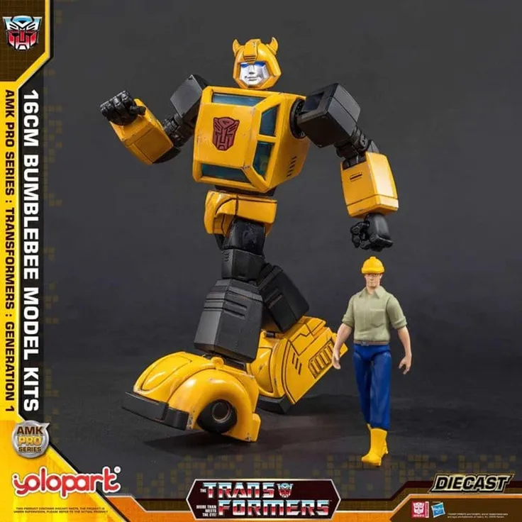 Yolopark Transformers: Generation One AMK PRO Series Plastic Model Kit Bumblebee, 16 cm, detailgetreue Nachbildung mit batteriebetriebenen Funktionen