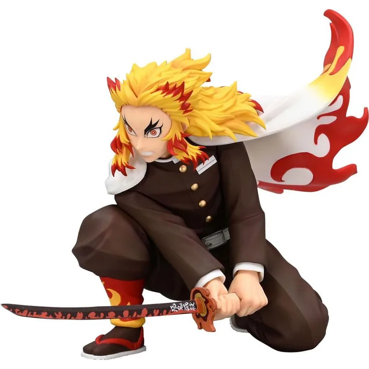 FuRyu - Demon Slayer: Kimetsu no Yaiba Noodle Stopper Rengoku Kyojuro Battle Ver. 10 cm, detailreiche PVC Statue als Nudelhalter