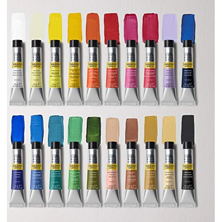 Winsor & Newton Galeria Acrylfarben Set, 20 Farben Starterset mit hoher Pigmentierung, 240 Milliliter – Bild 2