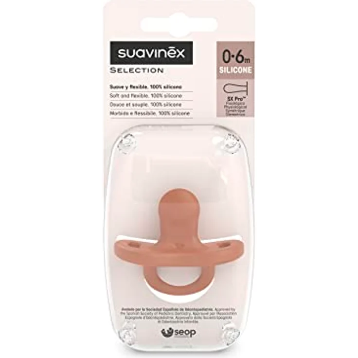 Suavinex, Schnuller aus Silikon, für Babys 0-6 Monate, Schnuller mit physiologischem Sauger Sx Pro, Symmetrisch, Superweich und Flexibel, Einschlafschnuller, Colour Essence, Orange – Bild 3
