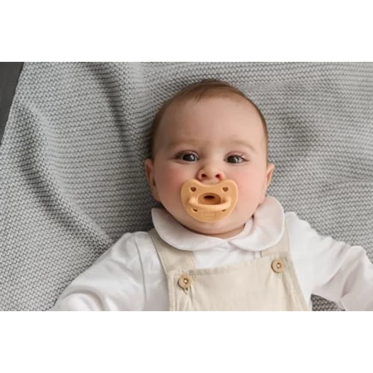 Chicco PhysioForma Luxe Silikon Schnuller, 6-16M, Grau-Orange, unterstützt die physiologische Atmung, fördert die Mundentwicklung, 2 Stück – Bild 2