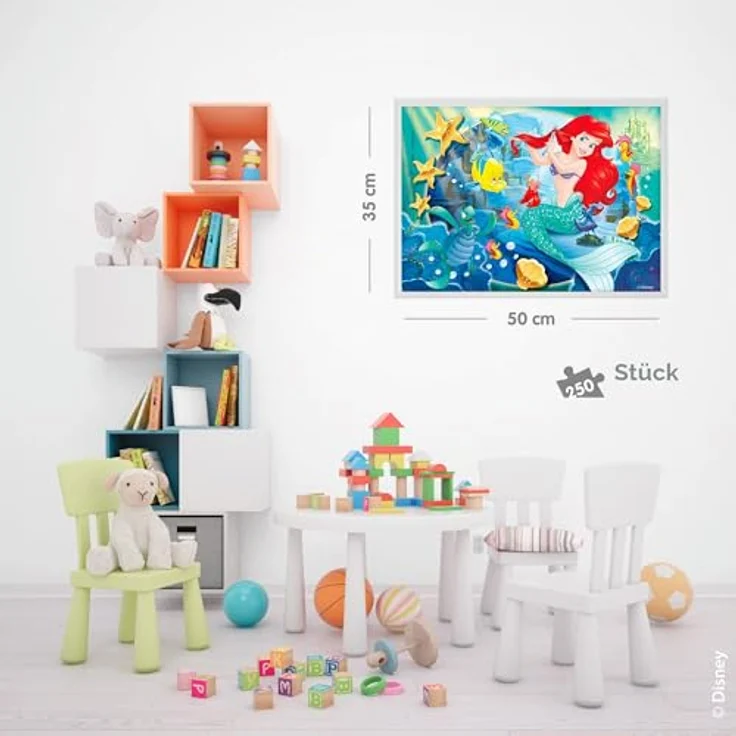 Lisciani DISNEY Puzzle Ariel, doppelseitiges Großformat-Puzzle mit 250 Teilen, fördert Kreativität und Geschicklichkeit, ab 7 Jahren – Bild 5
