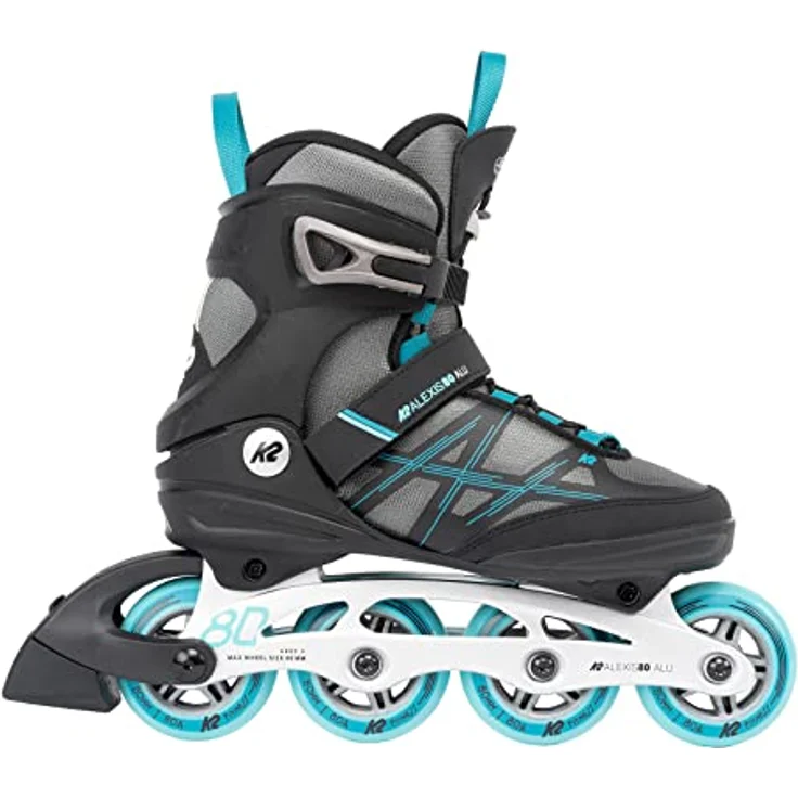 K2 Skates Damen Inline Skates ALEXIS 80 ALU, grey - cyan, 30G0417.1.1.060 – Bild 2