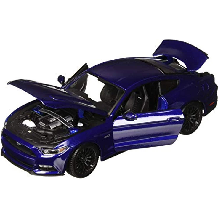 Maisto Ford Mustang '15: Modellauto mit Federung, Maßstab 1:18, Türen und Motorhaube beweglich, Fertigmodell, lenkbar, 24 cm, rot (531197) – Bild 3
