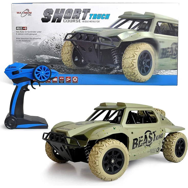 FunTomia Ferngesteuertes RC Auto 4WD Short Course Truck – Wüstenbuggy mit proportionaler Steuerung, Allradantrieb für Kinder ab 8 Jahren