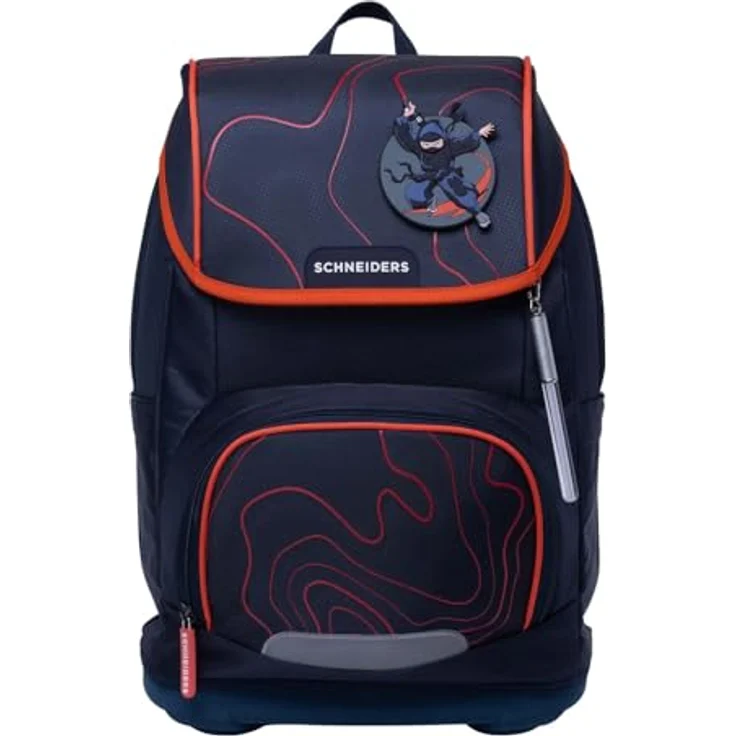 Schneiders Ergoplus 2in1 Schulranzen Set, 7-teilig, 22L, ergonomisch, dunkelblau, Ninja Revenge mit LED-Leuchtstab und Thermofach – Bild 2