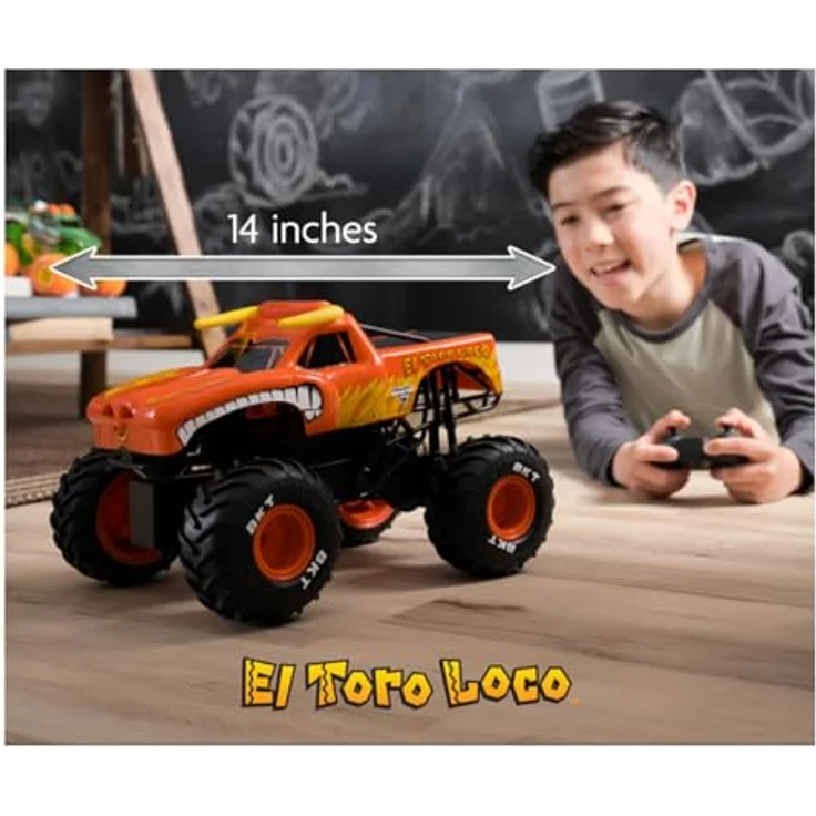 Monster Jam RC 1:15 El Toro Loco, ferngesteuertes Monster Truck Modell, benötigt Batterien – Bild 4