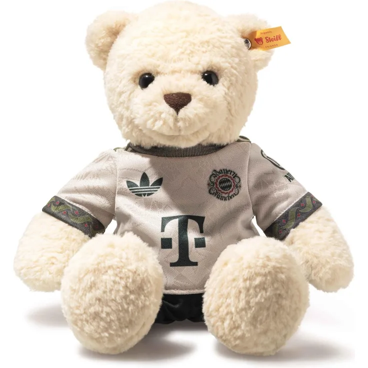 Steiff Teddybär FC Bayern Wiesn™, 30 cm, vanille, aus kuschelweichem Plüsch mit Festtrikot und Edelstahl „Knopf im Ohr“