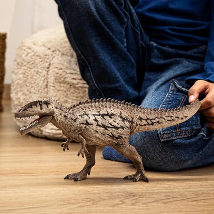 Schleich Carcharodontosaurus (15048), beweglicher Dinosaurier mit steingrauer Echsenhaut und dynamischer Pose, 33 x 8 x 13 cm – Bild 3