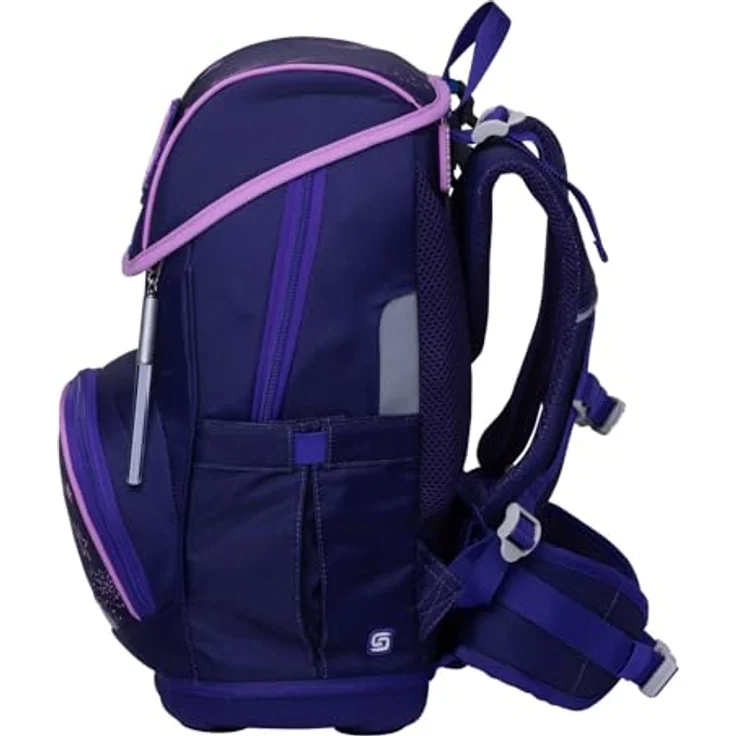 Schneiders Ergoplus 2in1 Schulranzen Set, 7-teilig, 22L, mit LED-Leuchtstab, ergonomischem Design und reflektierenden Bereichen, violett – Bild 3