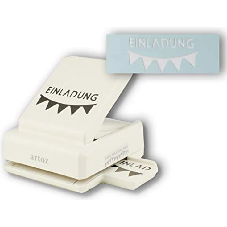 Artoz Borduren Randstanze Papierstanzer - Kartenstanzer - "Einladung" - Stanze-Locher zum Kartenbasteln für Geburtstage, Einladungen und vieles mehr! – Bild 2