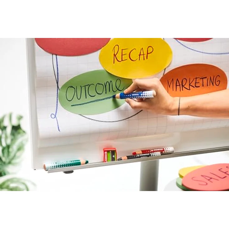 STABILO MARKdry Whiteboardmarker, 4er Etui mit XXL-Mine, lösungsmittelfrei und geruchsneutral, trocken und nass abwischbar – Bild 3