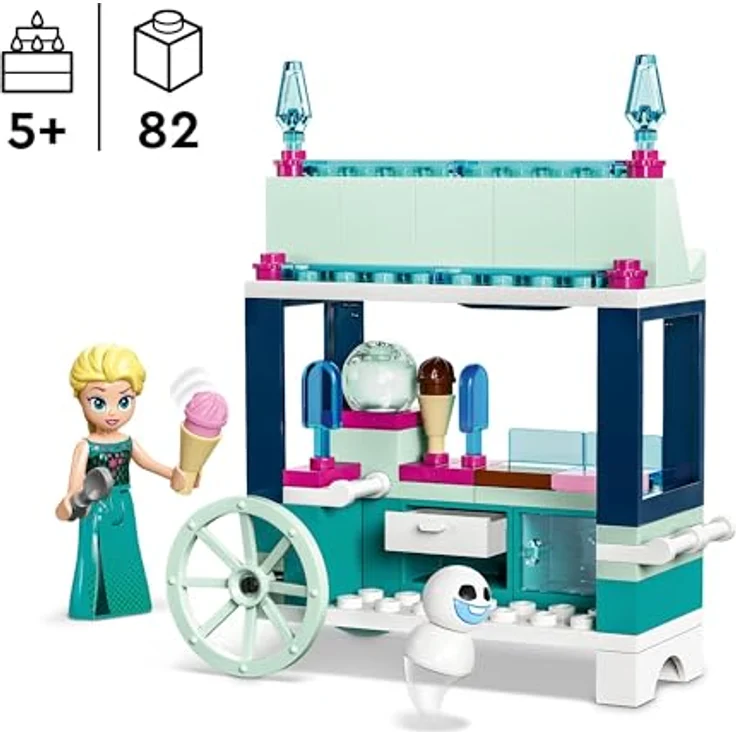 LEGO Disney Frozen Elsas Eisstand, Eiscreme-Spielzeug für Kinder mit Prinzessin Elsa-Puppe und Mini-Schneemann, Set zum Film Die Eiskönigin, spontanes Geschenk für Mädchen und Jungen ab 5 Jahren 43234 – Bild 2