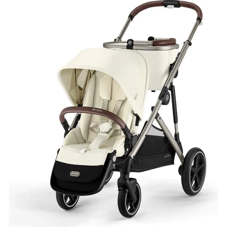 Cybex Gazelle S Kinderwagen / Geschwisterwagen, inkl. Snogga 2.0 Fusssack, über 20 Kombinationsmöglichkeiten, einhandverstellbare Rückenlehne, kompakte Faltweise, gefederte All-Terrain-Räder