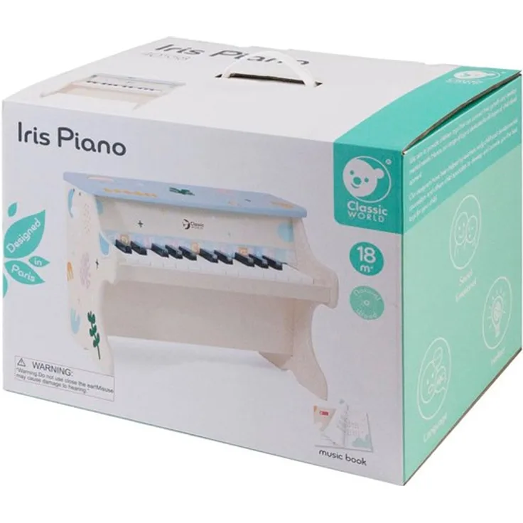 Classic World Wooden Iris Piano, Kinderspielzeug zur musikalischen Förderung mit schönen Tönen
