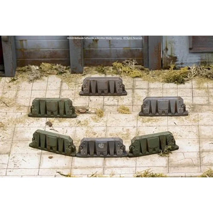 Modiphius Fallout - Wasteland Warfare - Military Barricades MUH051726, Set mit militärischen Barrikaden aus der Welt vor dem Großen Krieg – Bild 3