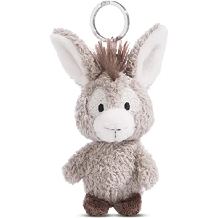 NICI 49030 Schlüsselanhänger Esel Donkeylee 10cm grau-Begleiter Kuscheltieranhänger mit Schlüsselring für Schlüsselband, Schlüsselbund & Schlüsselhalter – Bild 1