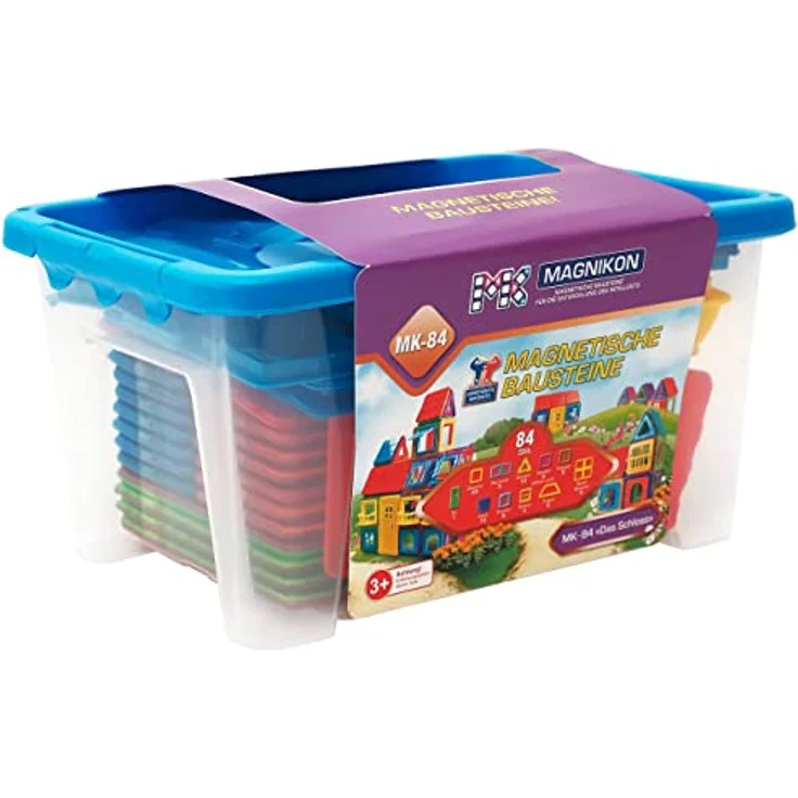 MK MAGNIKON Magnetische Bausteine 35, 84 Teile - Kinderspielzeug ab 3 Jahre, Magnete Kinder, Montessori Spielzeug, Konstruktionsspielzeug – Bild 2