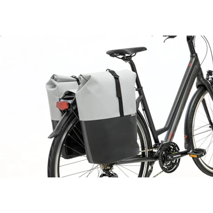 New Looxs Tasche Nyborg DoubleMIK lightgrey blk, Kinderfahrradtasche für MIK-Gepäckträger, wasserabweisend, geeignet für E-bikes – Bild 4