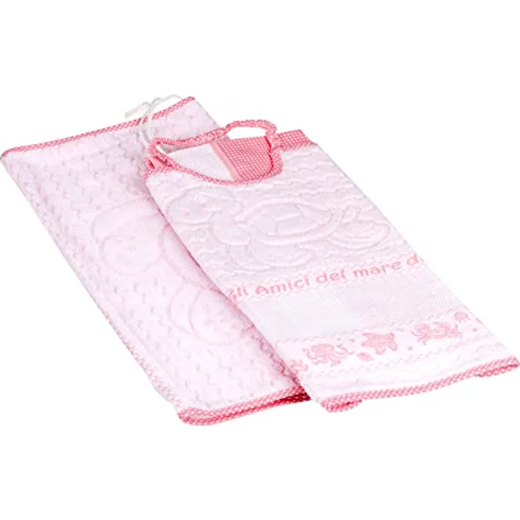 Bubabù, Komplett-Set für den Kindergarten mit der Aufschrift „ Amici del Mare“, 3-teilig Rosa