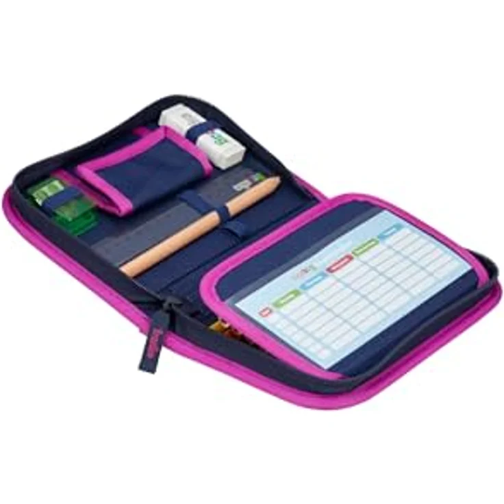 ergobag Federmäppchen Set 22-teilig, Lyra Buntstifte, Stundenplan-Fach, Kleingeld Fach, Lineal Bärlaxy - Lila – Bild 3