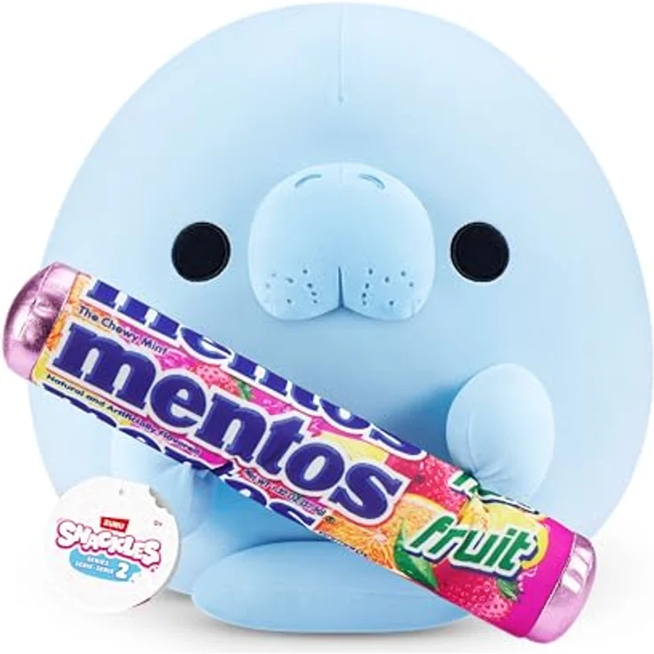Snackles Serie 2, 35 cm ZURU Plüschspielzeug mit Snackmarken-Accessoire (Sea Cow, Mentos), superweicher Kuschelfreund zum Sammeln – Bild 1