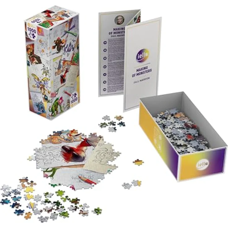 IELLO Puzzle 1000 Teile, Universe: Making of Monsters mit detaillierter Monster-Illustration – Bild 2