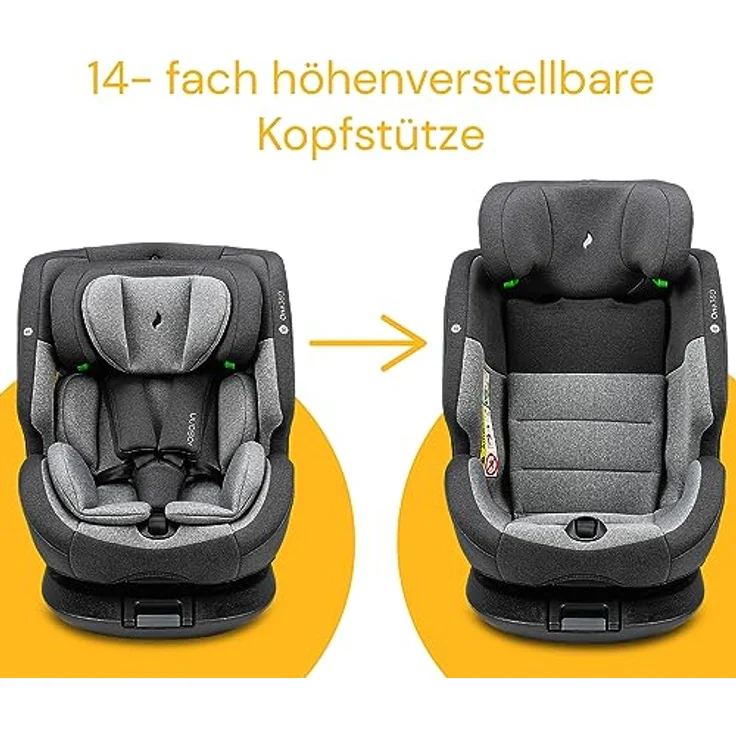 Osann Autokindersitz One360 i-Size, 360 Grad drehbarer Kindersitz Reboarder mit Isofix, ab: Geburt, Modernes Design und hochwertige Verarbeitung, verschiedene Farben – Bild 7
