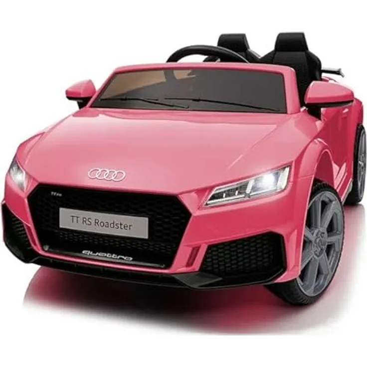 FINOOS Kinder elektroauto A.U.D.I. TTRS 12V Elektroauto für Kinder, mit Fernbedienung 2,4GHz, Akku: 12V, 4,5Ah, 2 x Motor 30 Watt (Rosa) - Elektroauto für Kinder mit A.U.D.I. Lizenz und Sicherheitsfeatures