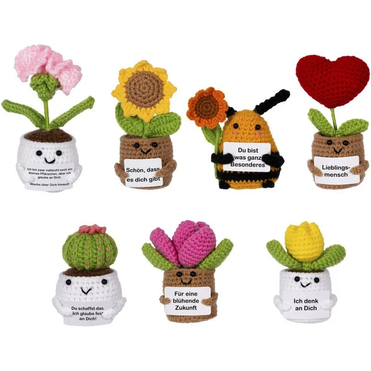OTTO Kuscheltier Positive Flower, Plüsch Kuscheltier mit Minikarte und positiven Worten, nicht für Kinder unter 3 Jahren geeignet