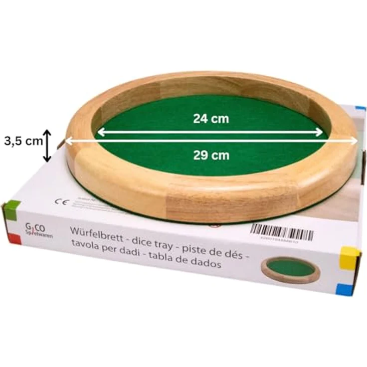 GICO Würfelteller/Würfelbrett rund und groß aus Holz Durchmesser 30 cm H 3,5 cm 7955 – Bild 2