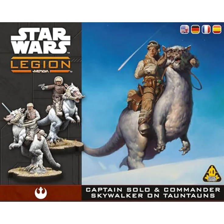 Atomic Mass Games Star Wars Legion Han Solo & Luke Skywalker on Tauntaun, Tabletop-Miniaturenspiel Erweiterung mit 2 hochdetaillierten Miniaturen und Kommandokarten für Rebellen-Armee – Bild 1