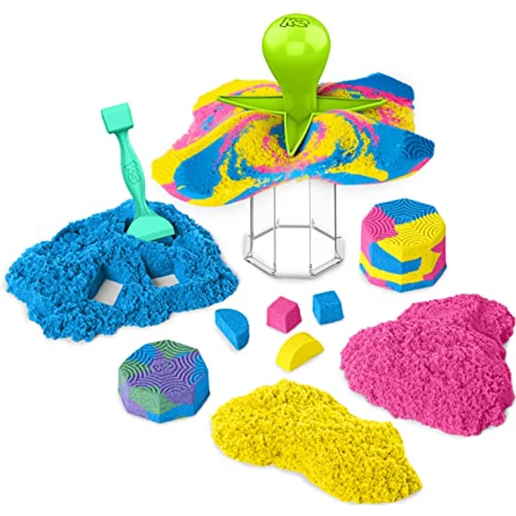 Kinetic Sand Squish N' Create Set - mit 382 g original magischem kinetischem Sand aus Schweden in DREI Farben und 5 Werkzeugen für kreatives Indoor-Sandspiel, ab 3 Jahren – Bild 2