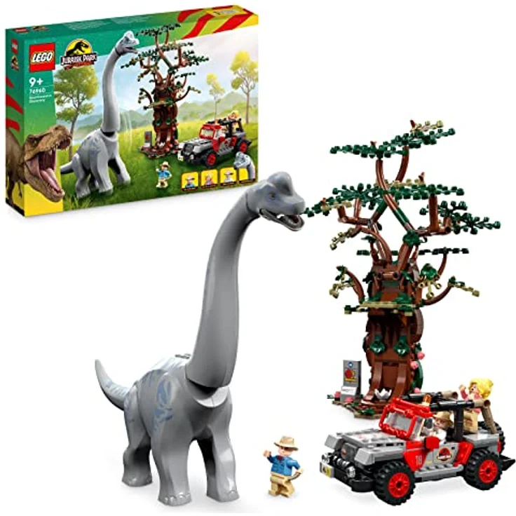 Lego 76960 Jurassic Park Entdeckung des Brachiosaurus, Dinosaurier Spielzeug mit Figur und Jeep, Sammler-Set zum 30. Jubiläum, für Jungen und Mädchen – Bild 1