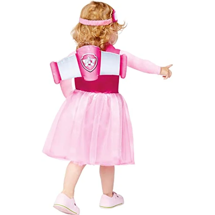 Amscan - Baby-Kostüm Skye aus Paw Patrol, Kleid, Flügel, Haarreif, Serie, Helfer auf vier Pfoten, Hund, Motto-Party, Karneval – Bild 4