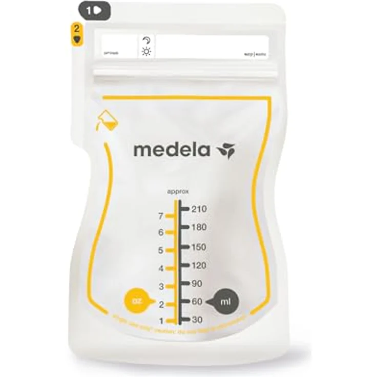 Medela Easy Pour Beutel zum Aufbewahren von Muttermilch, 50 Stück, zweischichtiges Material, sicherer Verschluss, robuste Beutelöffnung – Bild 2