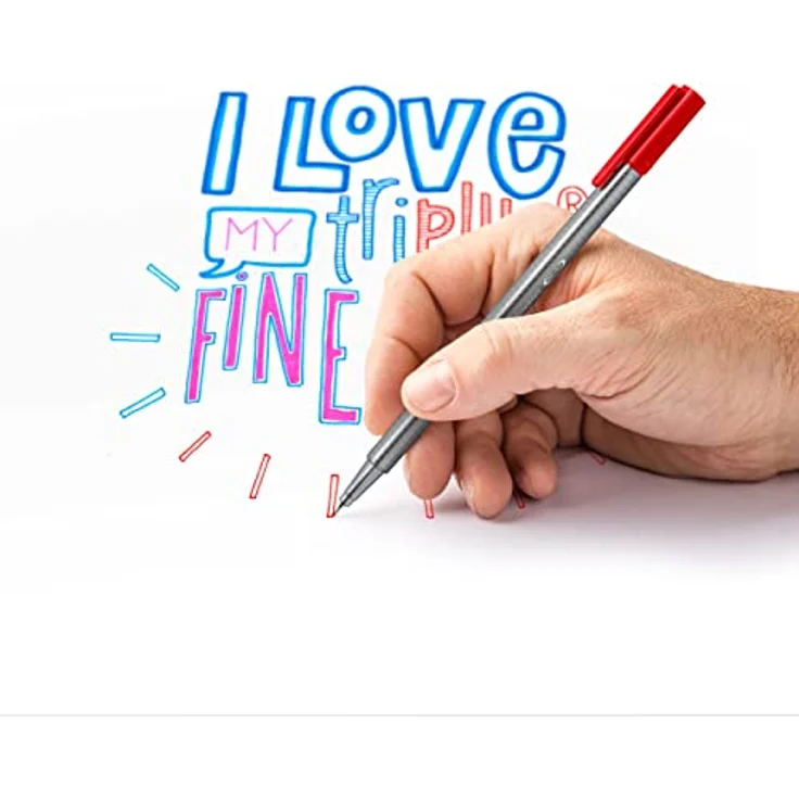 Staedtler Fineliner triplus 20 + 5 Celebration-Set, 0,3 mm Strichstärke, dreieckig, DRY SAFE, silberner Schaft, 25 Farben – Bild 4
