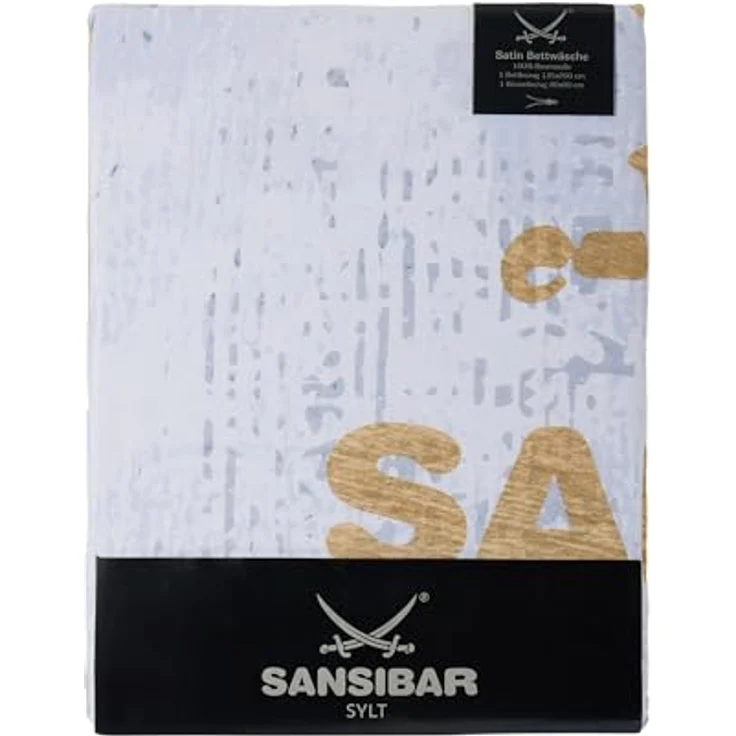 Sansibar Bettwäsche-Set Island 135x200 Wendebettwäsche mit Sylt Druck, 100% Baumwolle, Blau, YKK-Reißverschluss – Bild 3