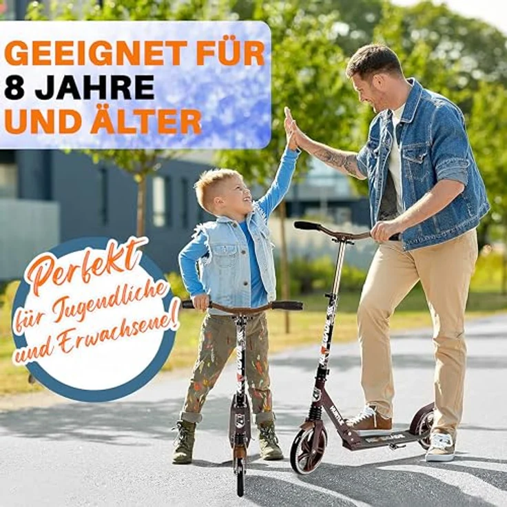 Pyle Hurtle Renegade Tretroller, 2-Rad-Klapproller für Kinder und Erwachsene mit verstellbarem T-Bar und robustem Legierungsdeck – Bild 7