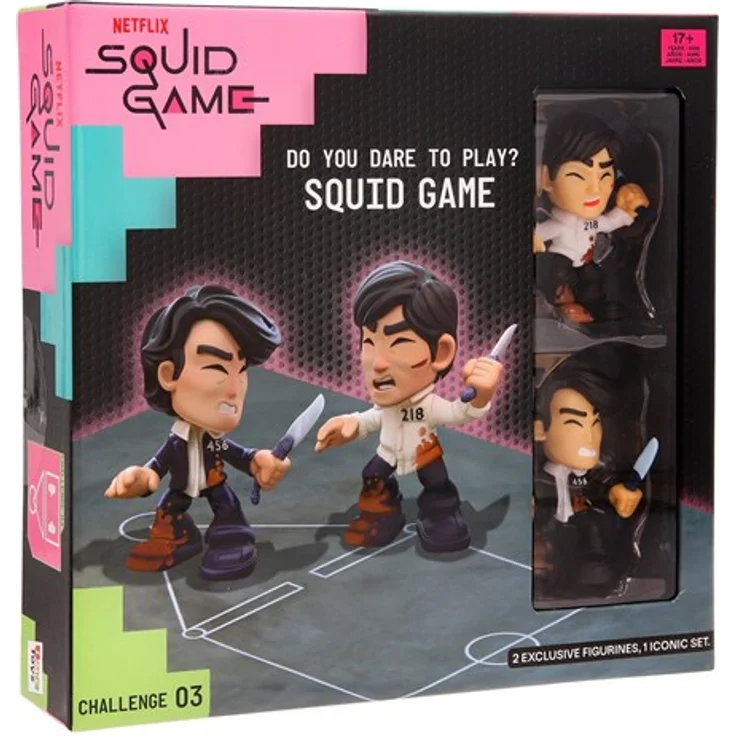Squid Game Squid Game Challenge, Brettspiel mit 2 exklusiven Figurinen, Mini-Set und Würfel, für Erwachsene ab 17 Jahren – Bild 7