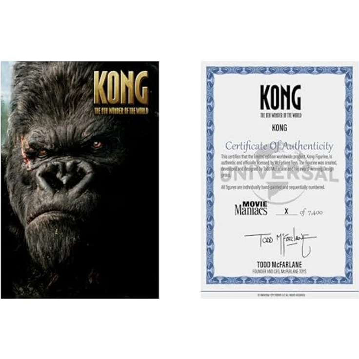 Mcfarlane Toys King Kong 2005 Movie Maniacs, detailreiche PVC-Statue, 17 cm mit Base und Backdrop – Bild 9