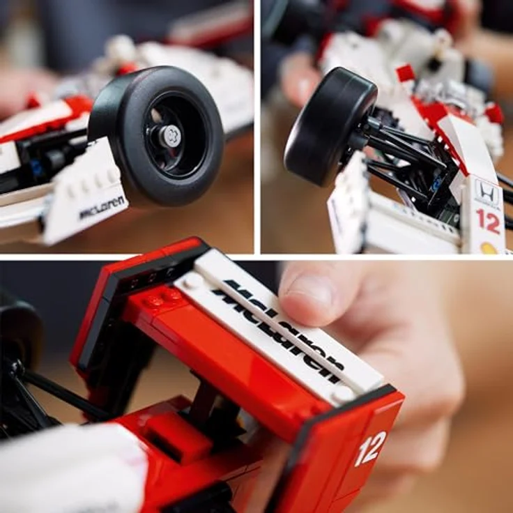 LEGO Icons McLaren MP4/4 & Ayrton Senna Modellauto Set, F1 Rennwagen Bausatz für Erwachsene, mit funktionierender Lenkung und detailgetreuem V6-Turbomotor, Sammlerstück, Geschenk-Idee zum Geburtstag, 10330 - Preisvergleich – Bild 4