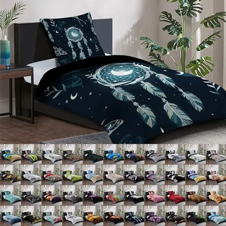 Sanilo® Bettwäsche 135x200 cm, 100% feinste Baumwolle, 2-teilig, Oeko-TEX Zertifiziert, Traumfänger Design