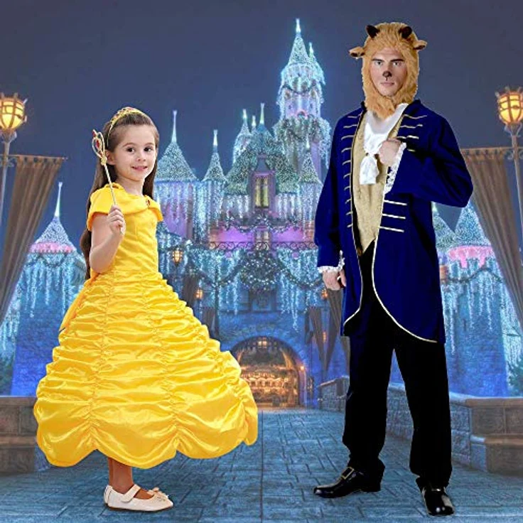 Vicloon Prinzessin Kostüm Mädchen, 9-teiliges Belle Tutu Kleid mit Handschuhen, Diadem, Zauberstab und Halskette für 3-9 Jahre, rosa – Bild 5