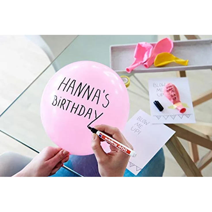 edding 400 Permanentmarker - schwarz - 10 Stifte - feine Rundspitze 1 mm - wasserfest, schnell-trocknend - wischfest - für Karton, Kunststoff, Holz, Metall, Glas – Bild 5