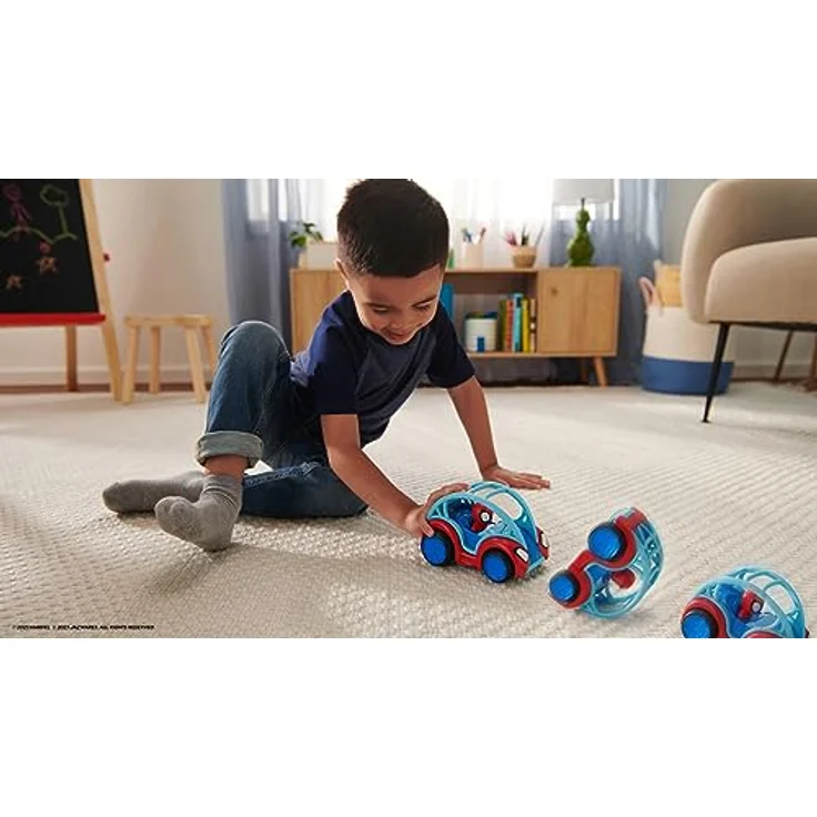 Jazwares SPIDEY - SUPER ROLLERS VEHICLE SPIDEY - Spielzeugauto mit Rückziehmechanismus und Salto-Funktion, rot – Bild 7