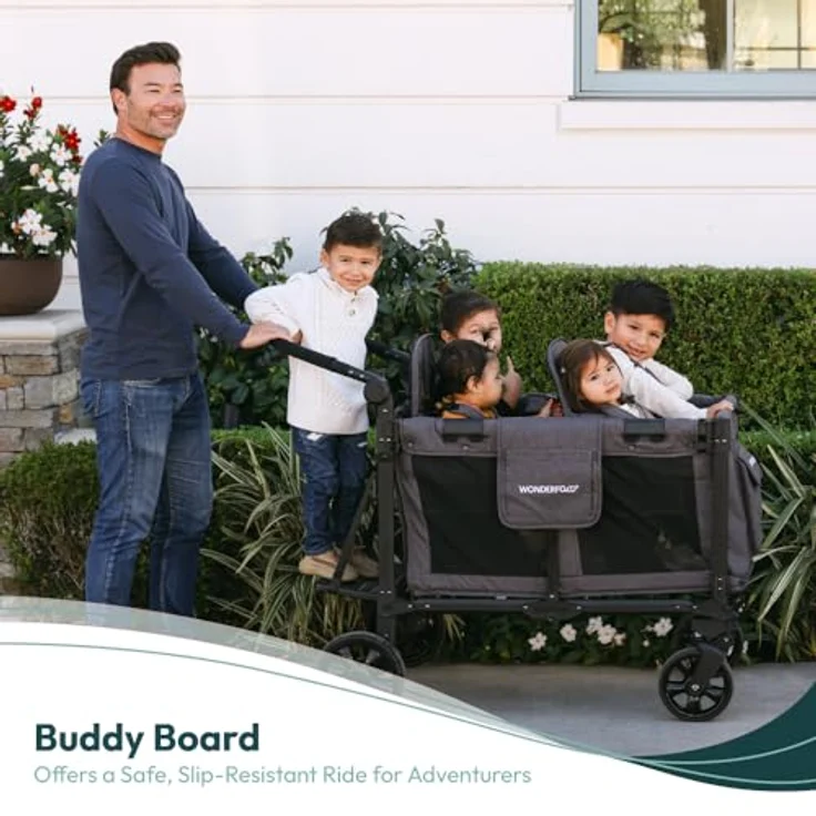 WonderFold Buddy Board Wagon, Kinderwagen Stehbrett mit rutschfester Oberfläche, leicht zusammenklappbar, kompatibel mit W4-Modellen – Bild 4
