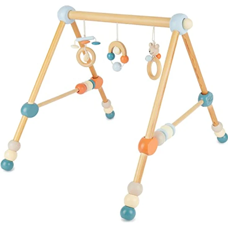 BIECO Baby Gym Bieco Spieltrapez höhenverstellbar Holzspielzeug Bär Design – Bild 2